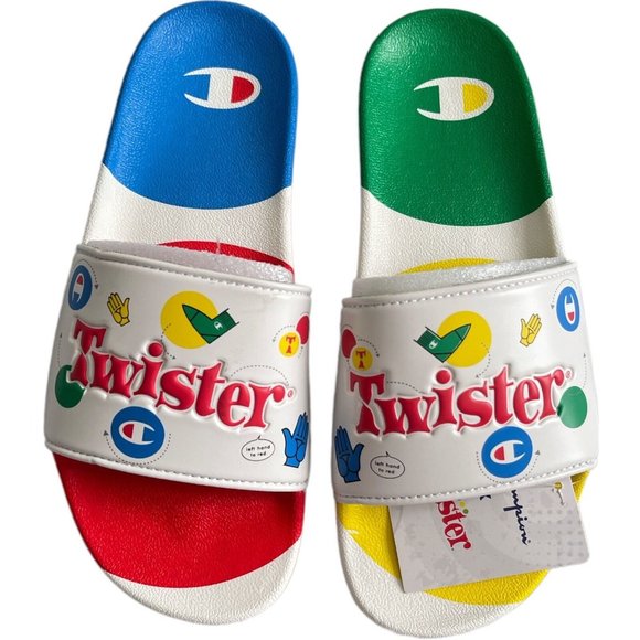 ⚽️Men’s Slides Size 11 Champion IPO Twister White Multi - Picture 3 of 12